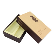 Recyclable environmental protection hard big brown kraft paper tea packaging paper box with lid
